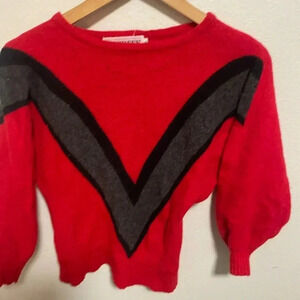 Vintage express red wool blend sweater size Small
